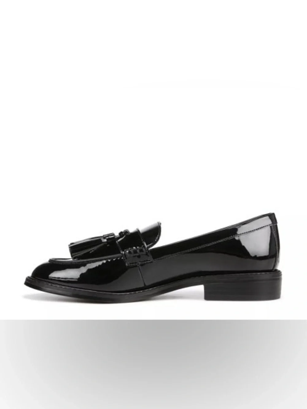 NEW FRANCO SARTO CAROLYN TASSEL BLACK PATENT LOAFERS 9.5 WIDE